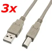 3 Pack 10ft USB 2.0 A Male to USB B Male Printer Scanner Cable Cord for HP Dell