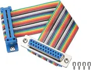 uxcell IDC Rainbow Wire Flat Ribbon Cable DB25 Female to DB25 Female 3.9 Inch Length 2.54mm Pitch Breadboard Jumper Wires for Electronic Projects