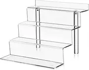 Clear Acrylic Display Riser Shelf for Funko Pops & Toys Figures, Champagne Wall, Cupcake Stand for Shot Glasses, Perfume & Cologne Organizer Holder, Crystals Collectibles Decoration on Tabletop 9 in