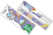 Kisangel 2 Sheets Removable Growth Chart Decal Cartoon Astronaut Height Measure Sticker for Bedroom Wall Sticker for Nursery Decor