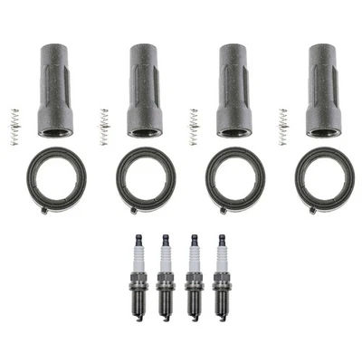 Denso 4 Platinum TT Spark Plugs 4 Coil Boots Kit for Suzuki SX4 2011 L4 2.0L (for: Suzuki)