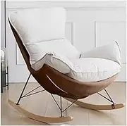 VERYMUSH Single Sofa Recliner Chair Rocking Chair Tech Cloth Balcony Home Lounge Chairs Lazy Rocking Chairs for Living Room, Bedroom(Brown a)
