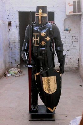 Medieval Knight Wearable Suit Of Armor Crusader Combat Full Body Armor LO19