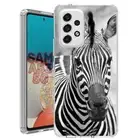 For Samsung Galaxy A23 5g A52 A53 TPU Case Cover+Glass(Zebra Head)