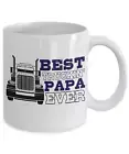 Trucker Dad Coffee Mug Best Trucking Papa Ever White Porcelain Coffee Mug 11 Oz