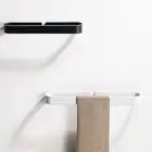 2 Pcs Black Towel Rack White Towel Rack Wall Mounted Bath Towel Holder Bathroom