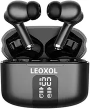 Leoxol Wireless Earbuds, Bluetooth 5.3 Headphones In Ear with 4 ENC Noise Cancelling Mic, New Bluetooth Earbuds Mini Deep Bass Stereo Sound, 36H Playtime LED Display Wireless Earphones (Black)