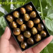 12pcs Natural Tiger’s Eye Jasper gem ball quartz crystal Sphere healing 15mm+