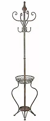 Garderobe Antik Garderobenständer Eisen Shabby Chic Haken Schirmständer 196cm