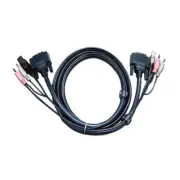 Aten 2L-7D02U 1.8M USB DVI-D Single Link KVM Cable USB A Type Male Audio Plugs