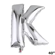 40" SILVER Letter K Mylar Foil Balloon 1 pc Party BackDrop Decorations Supply