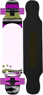 Sports Longboard Skateboard, 42-inch 8-Layer Maple Pink Memory Pattern Beginner Skateboard Suitable for Young Adults