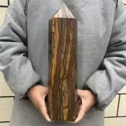 3480g Natural Tiger’s Eye Obelisk Quartz Crystal tower Point wand Healing