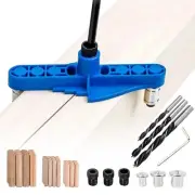 74 PCS Handheld Dowel Jig Kit 2 in 1 Center Scriber Line Doweling Hole Jig wi...