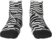 [YANYU] Checkered Flags Race Flags Print Workout Everyday Socks For Men And Women All Seasons Comfortable Adult Socks