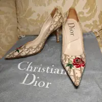 在飛比找蝦皮購物優惠-Christian Dior 迪奧 老花 高跟鞋 36碼 女