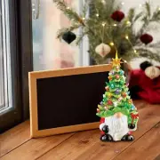 US Resin Xmas Tree Exquisite Glowing Gnome Ceramic Xmas Tree With Color Light Fo