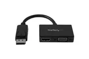 StarTech.com Travel A/V Adapter: 2-in-1 DisplayPort to HDMI or VGA - 1 x 20-pin DisplayPort 1.2 Digital Audio/Video - Male - 1 x