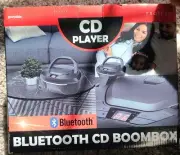 Sylvania Bluetooth CD Boombox, AM FM Stereo Radio LED. Music Speaker Cat No inc.