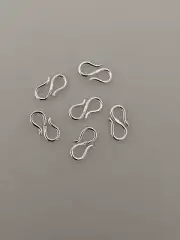 Plain S Hooks | 4 Pcs. of Sterling Silver Plain S Hook/Clasp | 4 Pcs In a Pack |