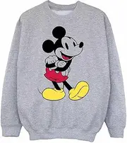 [Disney] Girls Classic Mickey Mouse Sweatshirt (UK Size: 7-8 Years) (Sports Grey)