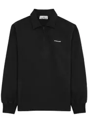 Stone Island Logo Half-zip Cotton Sweatshirt - Black - XL XL