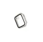 For Apple Watch iWatch Series 6 44mm Silver Screen Protector Case Full Cover