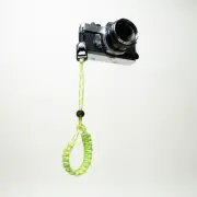 Lime Green/White Paracord Adjustable Camera Wrist Strap w/ Peak Design Anchor