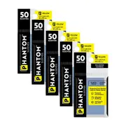 5x 50pc Phantom Sleeves 41x63mm Game Card Case Protector Yellow Gloss/Gloss