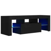 vidaXL TV Cabinet with LED Lights Black 120x35x40 cm Hifi Storage Stand Rack