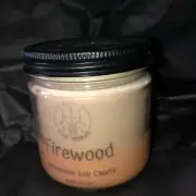 Enzo Wax Works 6 Oz. Soy Firewood Scent Laser Etched Jar Candle Handmade New