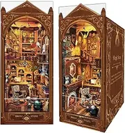 Luuwik Book Nook Kit, Magic Store Dollhouse Booknook Bookshelf Insert Alley DIY Miniature House Kit with Led Light Crafts for Adults and Teens to Build-Creativity Model Gift