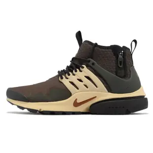 Nike 休閒鞋 Air Presto Mid Utility 男鞋 咖啡棕 襪套式 經典 魚骨鞋 高筒 DC8751-200