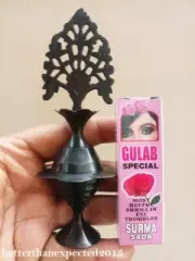 BEST ISLAMIC ARABIC KOHL STICK BRASS BOTTLE JAR EYELINER CONTAINER + GULAB SURMA