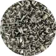 SLC Nickel Plated Double Capped Rivets Medium 100 Pack
