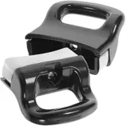 2pcs Pot Handle 1-hole Heat-resistant Pot Grip Replacement Frying Pan Handle Black 6.70X5.70X2.30CM