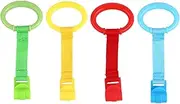 Milisten 4pcs Hand Pull Rings Safe Stand Up Pull Rings Bright Colors for Learning to Stand Lightweight Easy to Use Tool Installation for Cribs and Playpens