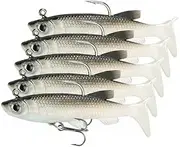 5X Soft Plastic Vibe Lures Poddy Mullet Flathead Jig Heads Barra Cod Fishing