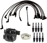 ACDelco Ignition Kit Distributor Rotor Cap Wire Spark Plugs For Chevy K30 V8 5.7