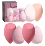 7pc Beauty Blender Set w/Case - Blending Beauty Sponges + Mini Pink