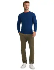 [Oxford] Crew Neck Pure Wool Pullover in Navy