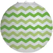 Lime Green Chevron Stripe Wire Paper Lantern