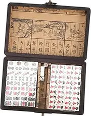 JOINPAYA Portable Set for Boys and Girls Travel Game Set Small Chinese Traditional Mahjong Board Game Party Mahjong Kit English Instructions