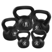 Everfit 22kg Kettlebell Set Weight Lifting Kettlebells Bench Dumbbells Gym Home