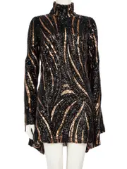 Bronze & Black Sequin Dress