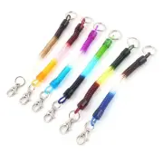 Bags Retractable Spiral Stretch Lanyard Wrist Coil Keyrings Key Chain 6pcs