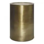 Simpli Home Corbin Industrial 16 " Metal Metal Side Table in Antique Gold
