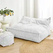 Cadence & Co. Oscar Faux Linen Two Seater Bean Bag Lounge Cover Dove Grey