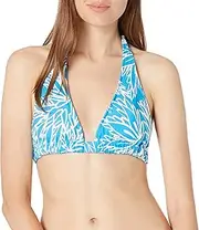 [MILLY] Womens 141LW09118 Lotus Print Long Beach Bikini Bottom Patterned Swimsuit Bottoms - Blue