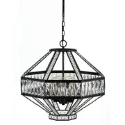 Telbix Oiled Bronze/Clear Crystal Zofio 5 Light Pendant